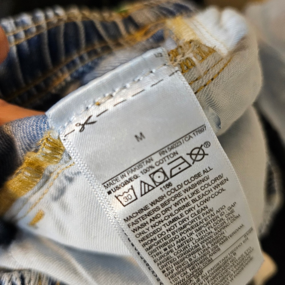 GAP Wide Leg Drawstring Denim Jeans Light Blue - Picture 10 of 10